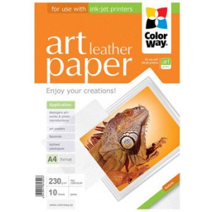 ColorWay Art Leather Glossy Finne Photo Paper, 230g/m2, A4, 10pack