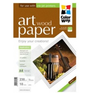 ColorWay Art Wood Glossy Finne Photo Paper, 230g/m2, A4, 10pack