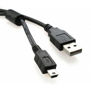 Cable USB mini CCF-USB2-AM5P-6, Premium quality, 1.8 m, USB2.0 A-plug MINI 5PM, with Ferrite core, Black