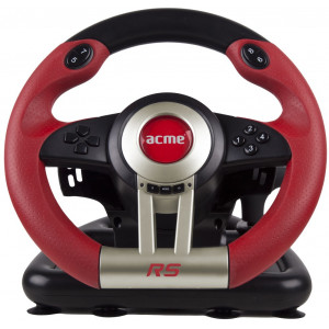 Acme RS Racing Wheel, USB, 12 separate action buttons, 4-way D-pad, Pedals