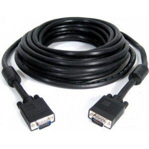 Cable VGA  CC-PPVGA-15M-B, 15 m, Premium VGA HD15M/HD15M dual-shielded w/2*ferrite core, Black