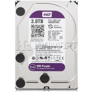3.5" HDD 3.0TB-SATA-64MB Western Digital "Purple (WD30PURX)"