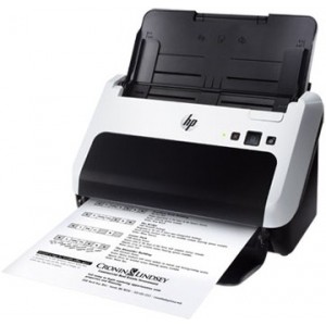 HP ScanJet Pro 3000 document scanner, sheet-feed 50adf, 600dpi, 256 grey lvls, double page detection sensor, 20 ppm, two-sided scan, 1000 pages per day recommended, USB 2.0, 11.6Вт, 2.3kg,