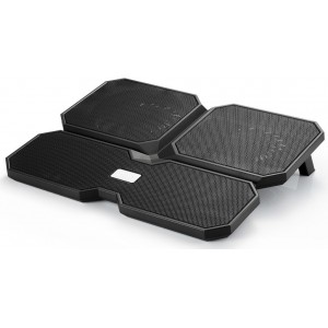 "Notebook cooling pad Deepcool MultiCore X6, 15.6"", 2x100mm fan + 2x140mm fan
Overall Dimension :  380X295X24mm 
 Fan Dimension :  Ф140X15mm/Ф100X15mm 
 Net Weight :  900g 
 Warranty :  1Year
 Rated Voltage :  5VDC
 Operating Voltage :  4.5~5VDC 
