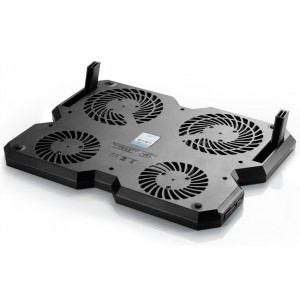 "Notebook cooling pad Deepcool MultiCore X6, 15.6"", 2x100mm fan + 2x140mm fan
Overall Dimension :  380X295X24mm 
 Fan Dimension :  Ф140X15mm/Ф100X15mm 
 Net Weight :  900g 
 Warranty :  1Year
 Rated Voltage :  5VDC
 Operating Voltage :  4.5~5VDC 
