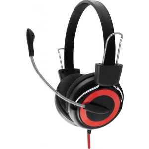 Esperanza EH152R Red, Stereo headset with microphone, 2 x mini-jack 3.5mm, with Volume control, 2 m cable lenght