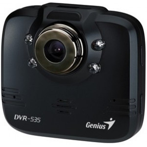 Genius DVR-535 разрешение HD (1280x720),Частота видео 30 кадров/с,Объектив, угол обзора 120 °,Инфракрасная подсветка,2.4” LCD,Съемка фото,Вес 58.5 г