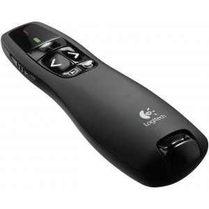Logitech Wireless Presenter R700, Red laser pointer, LCD displey, Intuitive slideshow controls, Up to 15-meter range, Battery indicator, Black