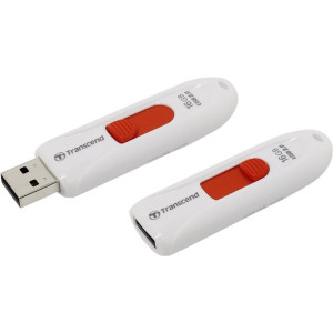 .4GB USB2.0 Flash Drive Transcend "JetFlash 590", White, Capless (R/W:13/4MB/s)