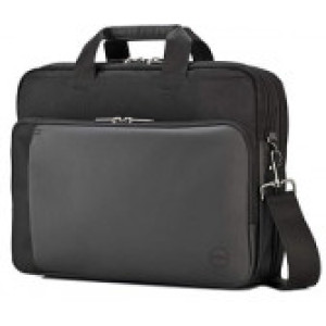 Dell 13.3" NB bag - Premier Briefcase (S) -  durable exterior body fabrics with extra reinforcements in key high-wear zones and reflective accents for increased visibility in dimly lit parking garages or city crosswalks, Black/Grey