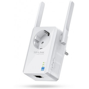 TP-LINK TL-WA860RE  N300 Wireless Range Extender with AC Passthrough, 300Mbps 2.4GHz, 802.11n/g/b, Ranger Extender mode, 1 Lan Port, WPS, 2 external antennas