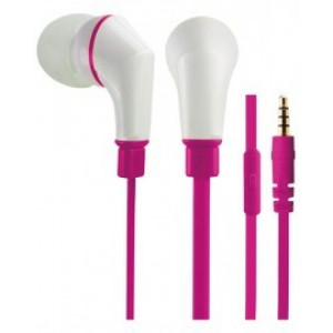 MAXELL "SUPER SOUND" Pink, Earphones with in-line Microphone, Hands free calling features, 3 sets of ear tips, Flat cable, Cord type cable 1.2 m