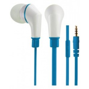 MAXELL "SUPER SOUND" Blue, Earphones with in-line Microphone, Hands free calling features, 3 sets of ear tips, Flat cable, Cord type cable 1.2 m