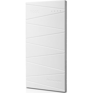 Lenovo Power Bank PB300 White 5,000 mAh, Portable design and light weight 5 V 2 A charge input 5 V 2.1 A output;. Slim design 9 mm; Large capacity, polymer core; Multiple security design; Four-battery indicator