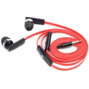 Gembird MHS-EP-OPO, Earphones with microphone, Stylish flat cable design, Cord length: 1.2 m, Black