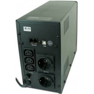 Gembird EnerGenie EG-UPS-033, 1200VA / 720W, UPS with AVR, Output sockets: 3 pcs x C13, 2 pc Schuko outlets, LCD display , USB port