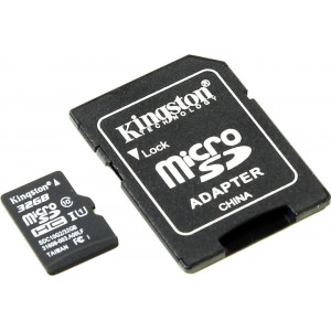  Kingston SDC10G2/32GB microSDHC (Class 10 UHS-I) + Adapter MicroSD->SD (card de memorie/карта памяти)