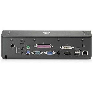 HP 90 W Docking Station - Mouse connector; 1 Parallel port; 1 DVI-D; 4 USB 3.0 ports (3 Always-On, 1 powered); 1 RJ-45; 1 DisplayPort connector; 1 VGA port; 1 Serial port; 1 Keyboard connector; 1 Line-in jack; 1 Headphone jack; 1 Monitor stand port