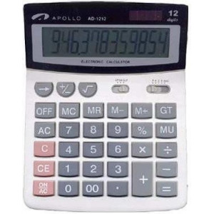 Калькулятор AD-1212 12-позиционный экран, двойное питание