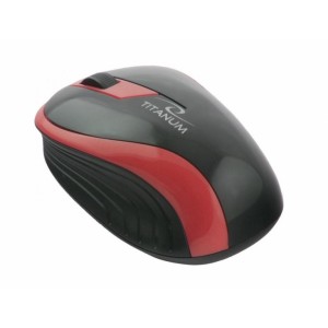 Titanum BUTTERFLY TM113R  Black/Red, Wireless Optical Mouse, 2.4GHz, 1000 dpi, Nano Reciver, USB