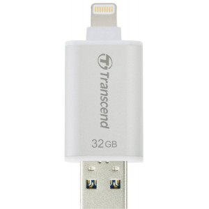 Флешка Transcend JetDrive Go 300, 32GB Lightning + USB3.1, Silver Plating, Classic