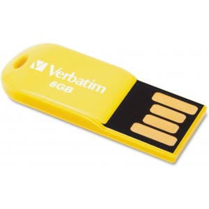 Флешка Verbatim, 8GB, USB 2.0, (47422) MICRO Yellow