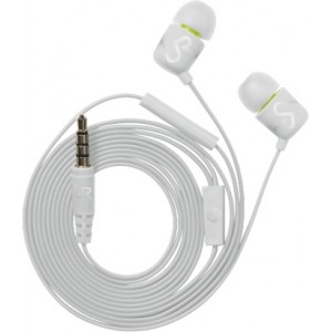 Earphones Trust UR Duga White, Microphone on Flat cable, 4pin1*jack3.5mm, 3 sets of rubber ear plugs