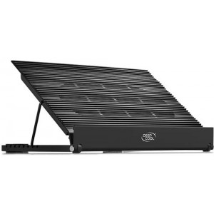 DEEPCOOL "N9 EX", Notebook Cooling Pad up to 17", 2 fans - 140mm  with fan speed control button, 700-1200rpm, <21.5~26.5 dBA, 115CFM, 6 viewing angles adjustable, 4x USB, Unique Aluminum Panel, Black
