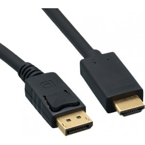 Cable DisplayPort 3m Brackton DPH-SKB-0300.B, 3 m,DP to HDMI,  digital interface cable, bulk packing
