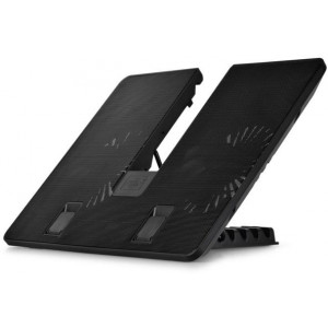 "Notebook Cooling Pad Deepcool U-PAL, 15.6'', 2x140mm fan, 2xUSB
Fan Dimension : 140X140X15mm
 Overall Dimension : 390X280X27.5mm
 Material :  Metal Mesh Panel + Plastic Base
 Weight :  765g
 Rated Voltage :  5VDC
 Operating Voltage :  4.5~5VDC
 St