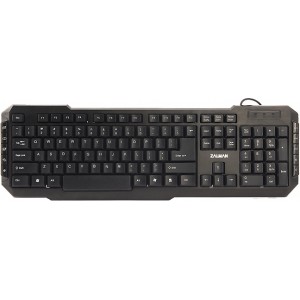 ZALMAN "ZM-K200M", Multimedia Keyboard, 10-Keys, Ergonomically designed, 8 Blue colored direction keys, USB, Black