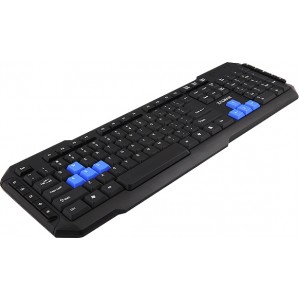 ZALMAN "ZM-K200M", Multimedia Keyboard, 10-Keys, Ergonomically designed, 8 Blue colored direction keys, USB, Black