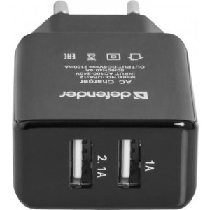  Defender UPA-12, AC line adapter, 2 port USB, 5V/2A, blister (83531)