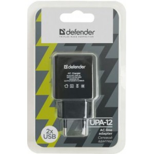  Defender UPA-12, AC line adapter, 2 port USB, 5V/2A, blister (83531)