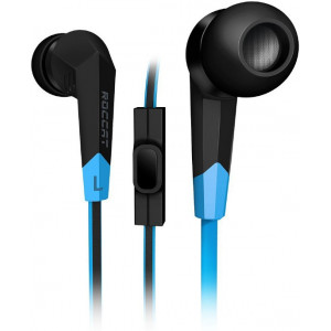 ROCCAT Syva / High Performance In-ear Headset, In-cable Microphone (omni-directional), In-cable Remote, Deep bass and crisp trebles, Stylish ribbon cable, 3.5mm jack, Black/Blue