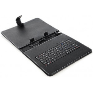  Keyboard Case  9.7", Black, Russian, Plastic USB Keyboard + Leather Case for Tablet 9.7"