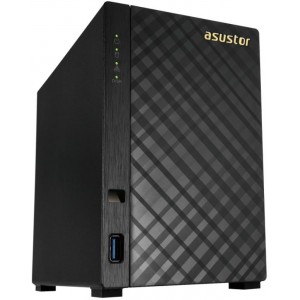 2-bay NAS Server  ASUSTOR "AS1002T", Marvell Armada-385 (Dual-Core) 1GHz, 512MB DDR3, 3.5" SATA x2, USB 3.0 x2, Gigabit LAN x1, Hardware Encryption Engine, Surveillance: Max.IP cam-8 (4 Free Licenses)