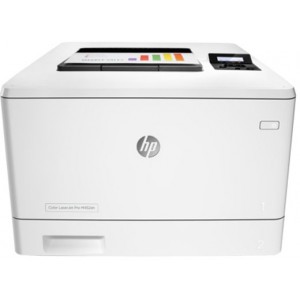 HP Color LaserJet Pro M452dn Printer, Up to 27ppm, Duplex, 600x600 dpi, Up to 50000 p., 256 MB NAND Flash, 128 MB DRAM, 2 line LCD display,  PCL 5c/6, Postscript 3, USB 2.0, Ethernet 10/100Base-TX, HP ePrint, Apple AirPrint™, White