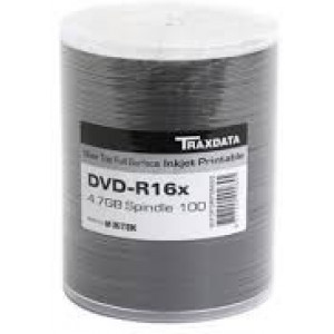   Printable 100*Spindle DVD-R 4.7GB, 16x, Traxdata, InkJet Silver, 907OFDRPSN002