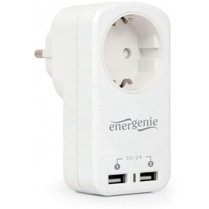 Universal USB charger, Out:5V / 2.1A, CEE 7/4, In: Schuko CEE 7/4, White, EG-ACU2-01-W- http://energenie.com/item.aspx?id=8985