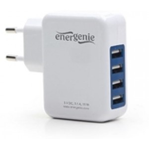 Universal USB charger, Out:4 * 5V / up to 2.1A, In: Schuko CEE 7/4, White, EG-U4AC-01-   http://energenie.com/item.aspx?id=8542