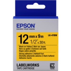C53S654014 Tape Epson LK4YBW Strng adh Blk/Yell 12/9