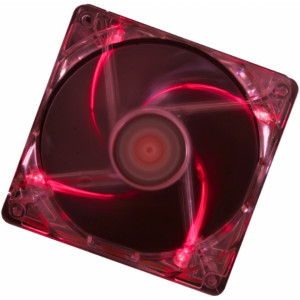 120mm Case Fan - XILENCE XPF120.TR Fan, Red LED, 120x120x25mm, 1400rpm, <21dBa, 68CFM, hydro bearing, Big 4Pin and 3Pin Molex, Black/Red