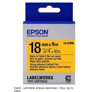 C53S655010 Tape Epson LK5YBW Strng adh Blk/Yell 18/9