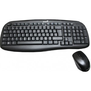 (31340005103) Genius KB-8000X, Wireless 2.4GHz Keyboard & Mouse, Multimedia Keyboard (12 hot keys, Spill Resistant) + Mouse(1200 dpi), USB, Black