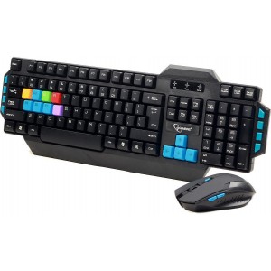 Keyboard & Mouse  Wireless Gembird KBS-WMG-01,Black, 8 hotkeys, 800-1200-1600-2400dpi-    http://gmb.nl/item.aspx?id=8679