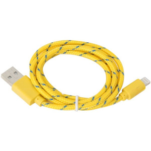 Cable for Apple Lightning/USB2.0, 1.0m Fabric-Braided Yellow, Omega, OUFBIPCY-    http://www.sklep.platinet.pl/omega-fabric-braided-lightning-to-usb-cable-1m-yel,4,16101,14668
