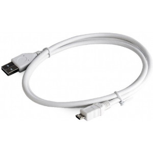 Cable Micro USB2.0,  Micro B - AM, 1.0 m,  WHITE, Cablexpert, CCP-mUSB2-AMBM-W-1M-   http://cablexpert.com/item.aspx?id=8229