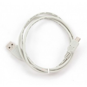 Cable Mini USB2.0,  Mini B - AM, 0.9 m,  WHITE, Cablexpert, CC-USB2-AM5P-3-    http://cablexpert.com/item.aspx?id=5624
