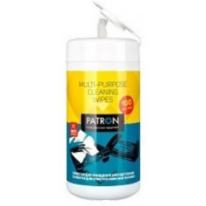 Cleaning wipes for office equipment PATRON "F4-002", Tube 100 pcs. NOT for screens.